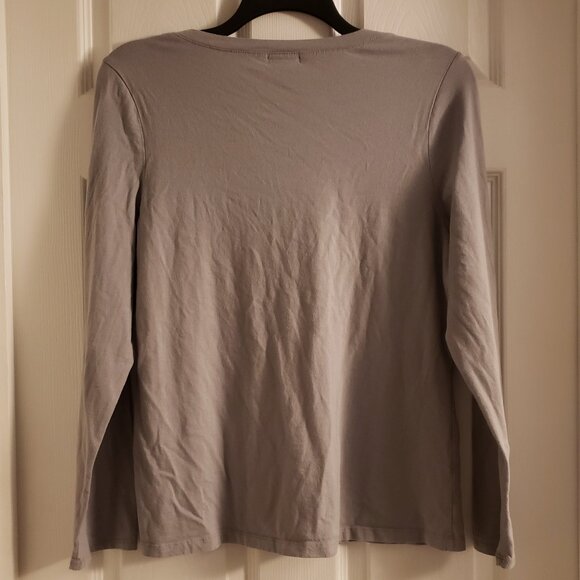 Wet Seal + Women's Gray V-Neck Top Long Sleeved T-Shirt Plus Size Please Read - Picture 2 of 3